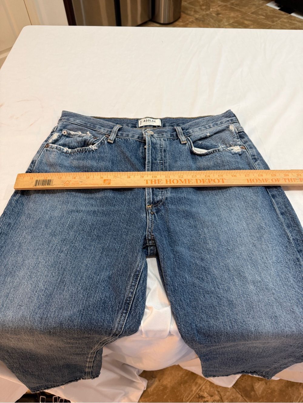 Agolde Riley High Rise Straight Crop In Frequency Size 30 - Picture 9 of 14